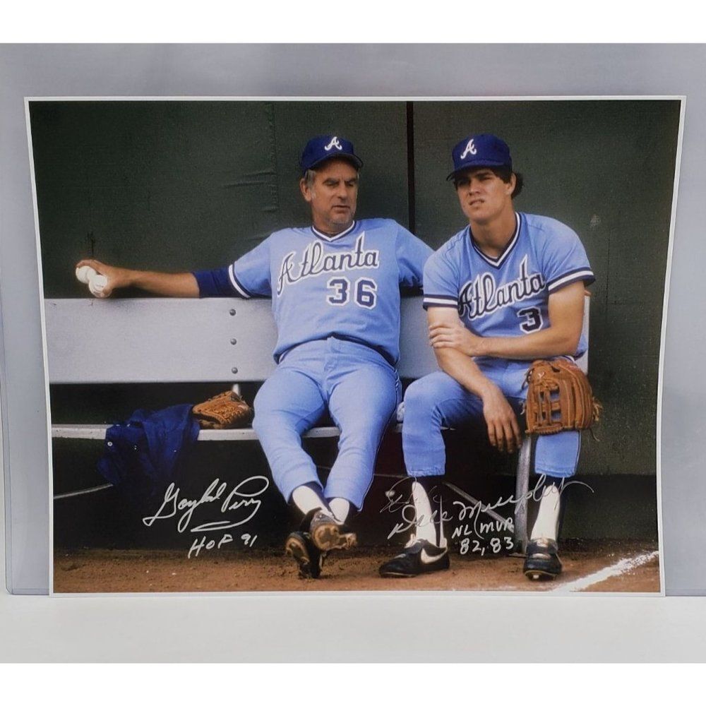 Gaylord Perry Dale Murphy Signed Photo Inscriptions 16X20